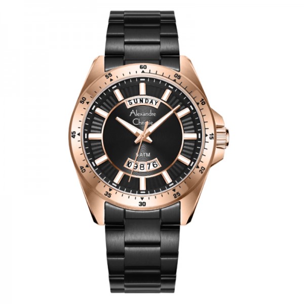 Alexandre Christie AC 6678 Rosegold Black Man MEBBRBA